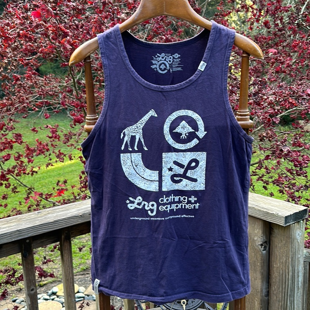 LRG graphic tank top purple with white graphic size Medium